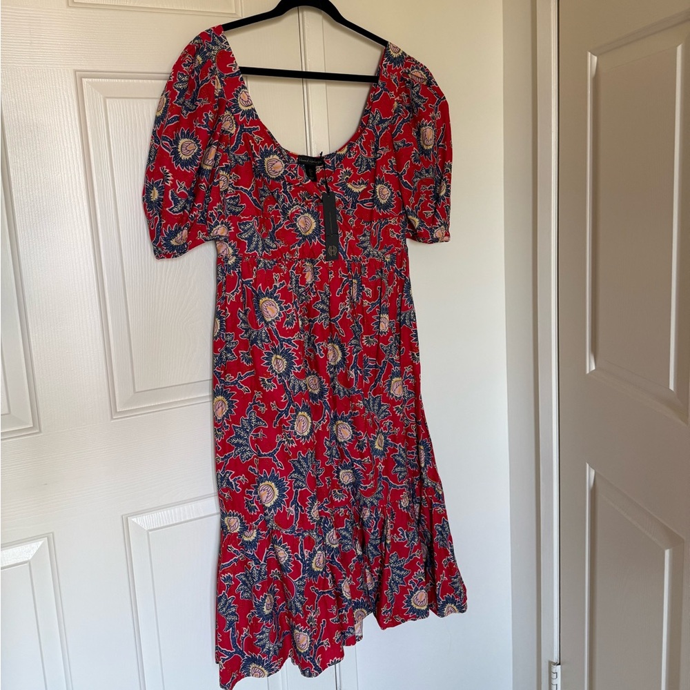 House of Harlow 1960 | NWT Women's Red Floral Knot Tie Sweetheart Dress Size L - Picture 11 of 11